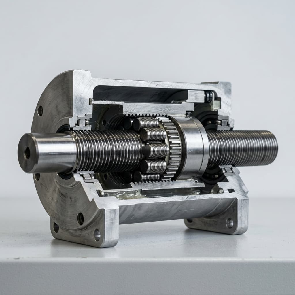 Roller screw actuator core for servo press force control